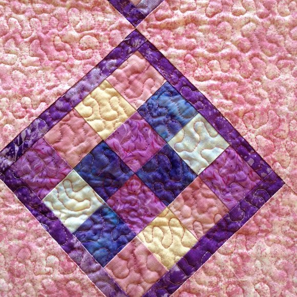 Quilted Pinks & Purples Table Runner 53 1/2" x 12 1/2" Table Topper Handmade - Picture 6 of 14